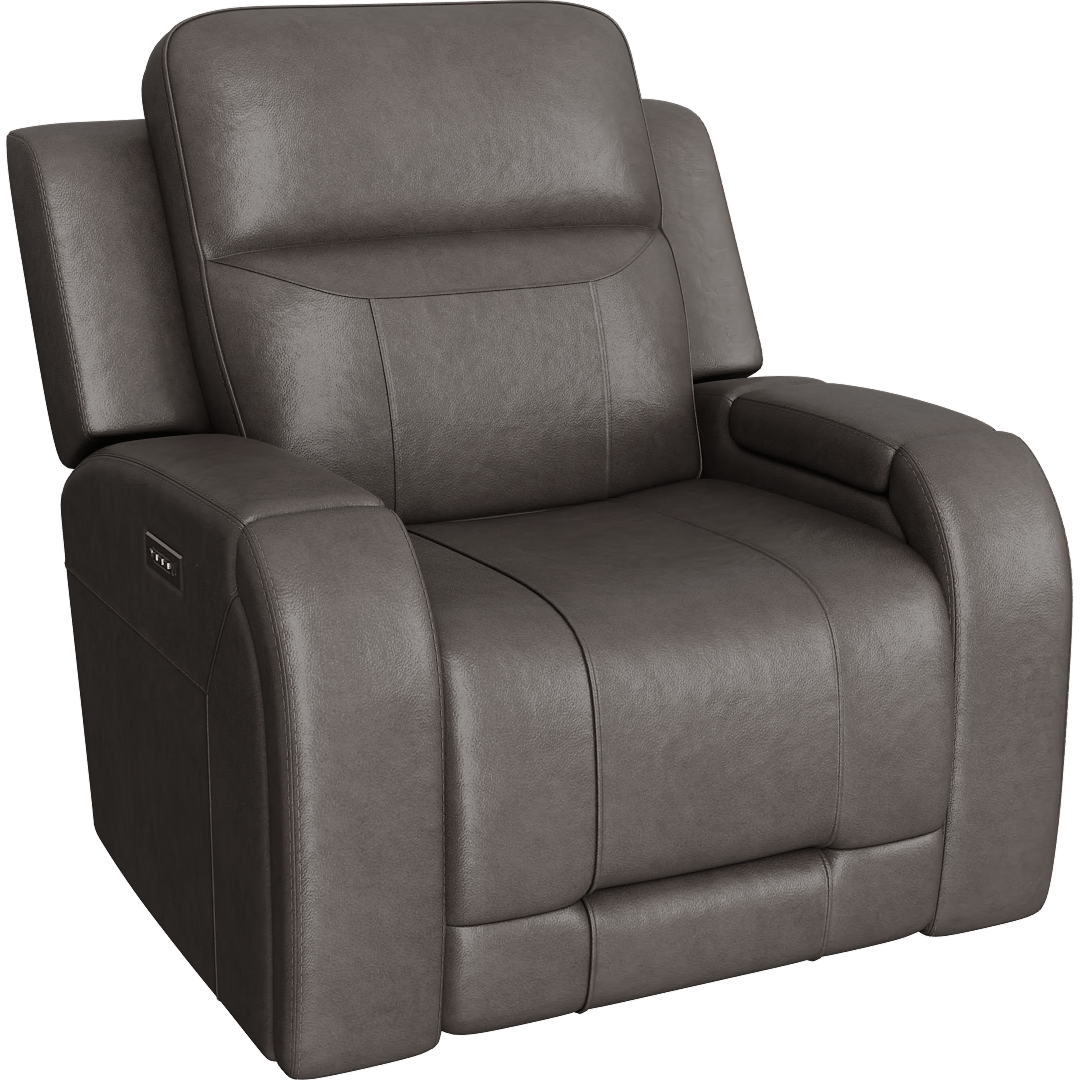 Matrix Power Zero Gravity Immersive Audio Recliner With Power Headrest Power Lumbar Heat & Massage Lights Cupholder & USB, Taupe Leather