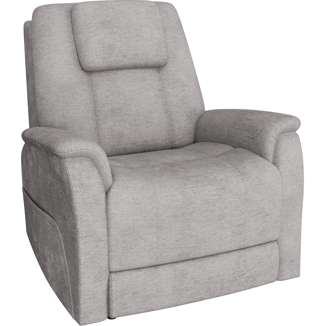 Repose Flexsteel Zecliner 40" Large Power Zero Gravity Dual Motor Lift Sleeping Recliner With Power Headrest Power Lumbar USB Heat & Massage, Grey