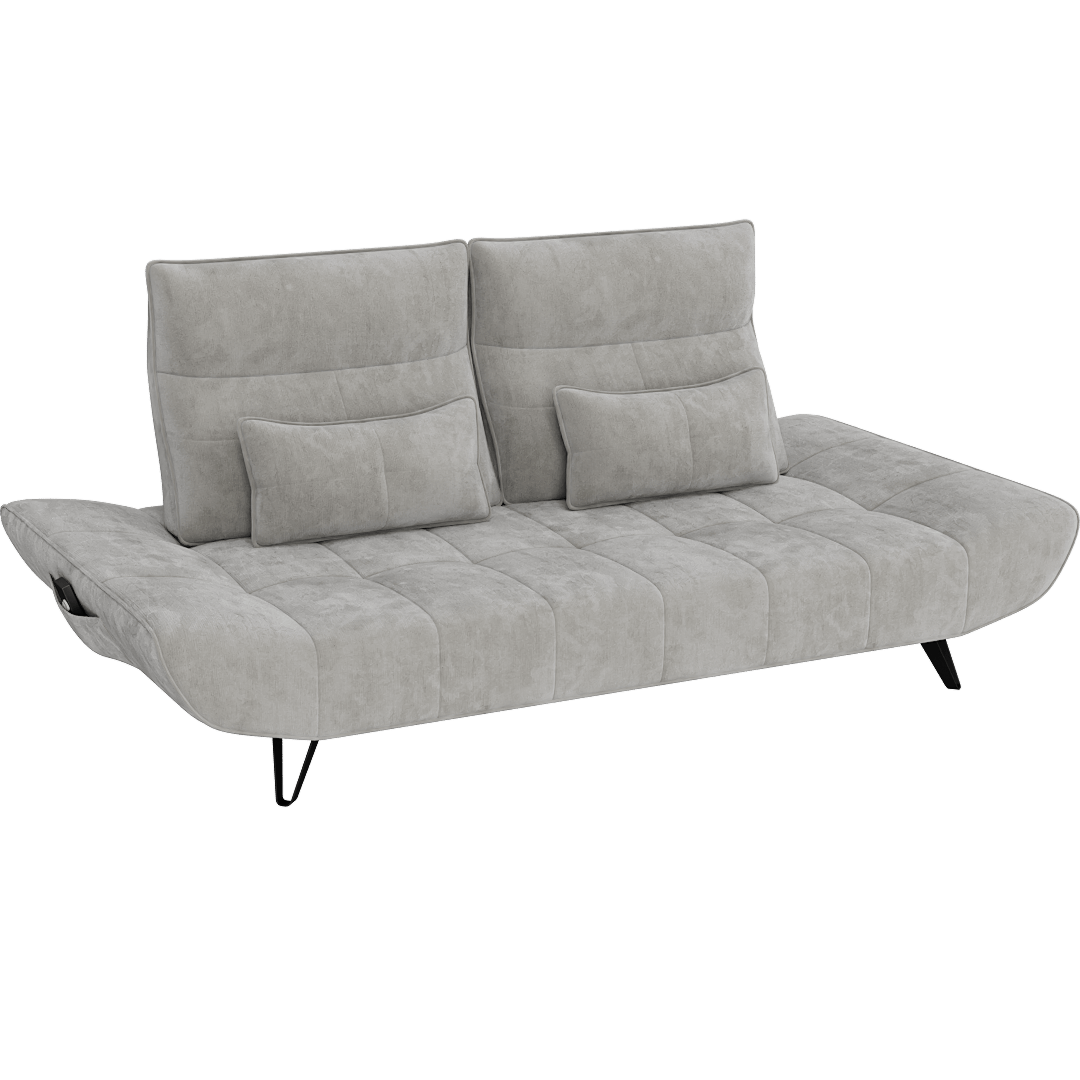 Beane Sofa With Power Adjustable Seat Depth And Manual Adjustable Headrests, Futon/Convertible Sofa Bed, Light Grey